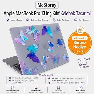 Mcstorey Macbook 13 Çiçek Desenli Kılıf A1706 A1708 A1989 A2159 A2251 A2289 A2338 M1 M2 Uyumlu Baskılı Kristal Sert Kılıf Koruyucu Kapak Mor ürün görseli 1