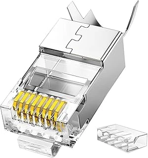 Veggieg Cat7 10 Gigabit Metal Rj45 Ethernet Konnektörü Altın Kaplama Korumalı 25 Adet ürün görseli 1
