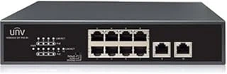 Uniview Nsw2010-10T-Poe-S-In 8 Port Poe Switch, 2 Port Ethernet, 96W Güç, Yönetilemez, Rack Mount Aparatı Dahil ürün görseli 1
