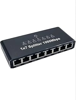 Ethernet Splitter 1X7, Gigabit Ağ, 1000Mbps, Rj45, 8 Port, Siyah, 14Cm X 6.2Cm Boyutlarında ürün görseli 1