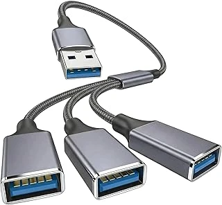 Usb2.0 Bire Üç (Şarj + Otg Aktarımı) Koyu Gri ürün görseli 1