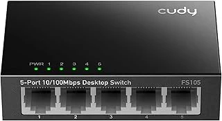 Cudy Fs105 5-Port 10/100Mbps Metal Kasa Masaüstü Switch, Tak Çalıştır, Duvara Monte Edilebilir Tasarım, Fansız Sessiz Çalışma, Ev Ofis Için Ethernet Çoklayıcı ürün görseli 1