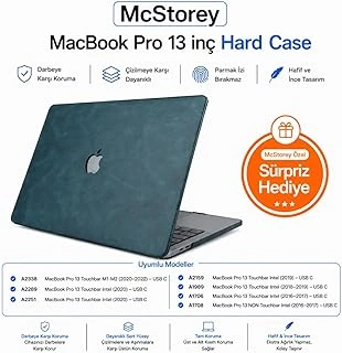 Mcstorey Macbook 13 Deri Desenli Kılıf A1706 A1708 A1989 A2159 Uyumlu İnce Hafif Sert Kılıf Koruyucu Kapak 2016-2019 Lacivert ürün görseli 1