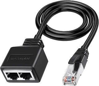 Xspring Ethernet Dağıtıcı, Rj45 Ağ Bağdaştırıcı İnternet Port Uzatıcı, 1 Erkek 2 Dişi Bağlantı, Lan Ağ Genişletme Cat5/Cat5E/Cat6/Cat7 İle Uyumlu ürün görseli 1