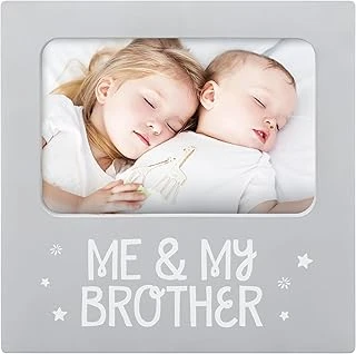 Tiny Ideas Me And My Brother Resim Çerçevesi, Kardeş Hatıra, İdeal Big Brother Hediyesi, Duş Hediyesi Cinsiyet Nötr Çocuk Odası Dekoru, Gri ürün görseli 1