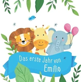 Das Erste Jahr Von Emilio: Babyalbum Zum Ausfüllen - Baby Tagebuch Und Erinnerungsalbum Für Das Erste Lebensjahr ürün görseli 1