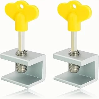 Kyrotech 2 Adet Ayarlanabilir Sürgülü Pencere Kapı Kilidi Seti, Alüminyum Gövde, Anahtarlı Montaj, Kaydırmalı Sistemlere Uyumlu, Çocuk Güvenliği Hırsızlık Önleyici Kilit ürün görseli 1
