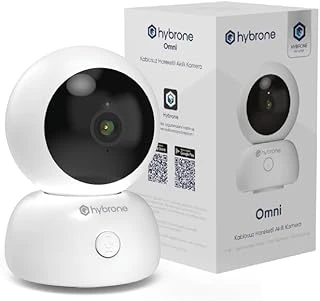 Hybrone Omni Wi-Fi Akıllı Kamera, 360 Derece Görüntüleme, Akıllı Hareket Takibi, Ses Algılama, Çift Yönlü Sesli Görüşme, Uzaktan ürün görseli 1