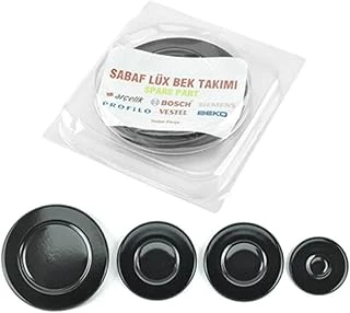 Universal Tüm Marka Modellere Uyumlu (Profilo-Bosch-Siemens Uyumsuz) Ocak Bek Şapkası Takımı 4'Lü Set Siyah ürün görseli 1
