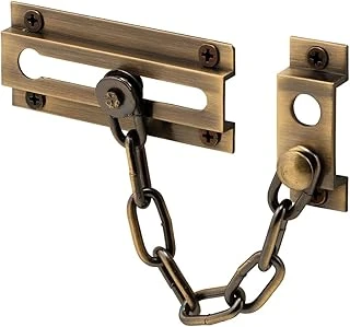 Defender Security U 9913 Zincir Kapı Koruması - Kapı Zincir Kilidi, Kapı Ev Güvenliği Için, 3-5/16 Inç, Sağlam Pirinç Yapı Antika Kaplama ürün görseli 1