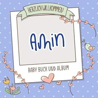 Herzlich Willkommen Amin - Baby Buch Und Album: Personalisiertes Babybuch Und Babyalbum, Geschenk Zu Schwangerschaft Und Geburt, Baby Name Auf Dem Cover ürün görseli 1