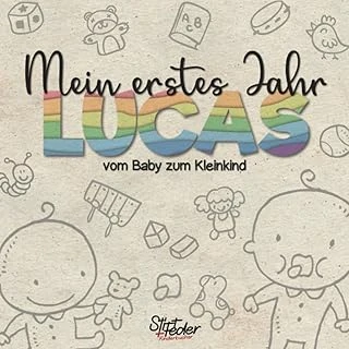 Mein Erstes Jahr - Lucas - Vom Baby Zum Kleinkind: Dein Individuelles Babyalbum Mit Wunschnamen Für Die Schönsten Momente Und Gemeinsamen Erinnerungen Inkl. Platz Für Fotos ürün görseli 1
