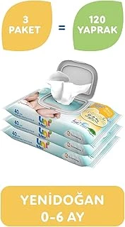Uni Baby Yenidoğan Islak Mendil 3*40 Yaprak ürün görseli 1