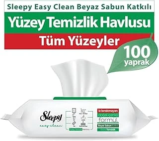 Sleepy Easy Clean Beyaz Sabun Katkılı Yüzey Temizlik Havlusu 100 ürün görseli 1