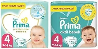 Bebek Bezi Care 4 Beden 126 Adet Maxi Aylık Fırsat Paketi & Bebek Bezi Aktif Bebek 4 Numara 136 Adet Aylık Fırsat Paketi ürün görseli 1