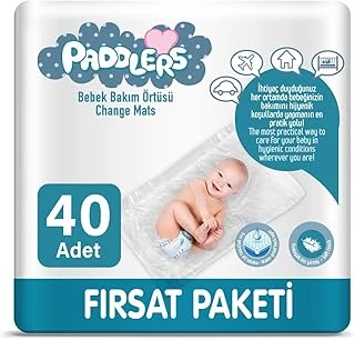 Paddlers Bebek Bakım Örtüsü 60X60 Cm 40 Adet (4X10) – Alt Açma, Yatak Koruyucu ürün görseli 1