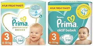Bebek Bezi Care 3 Beden 144 Adet Midi Aylık Fırsat Paketi & Bebek Bezi Aktif Bebek 3 Numara 156 Adet Aylık Fırsat Paketi ürün görseli 1