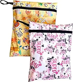 Yorni 2 Adet, 37 X 30 Cm, Mom Summer Desen, Sıvı Geçirmeyen Çok Amaçlı Çanta, Ekonomik Set, Yıkanabilir, Fermuarlı Tote Bag ürün görseli 1