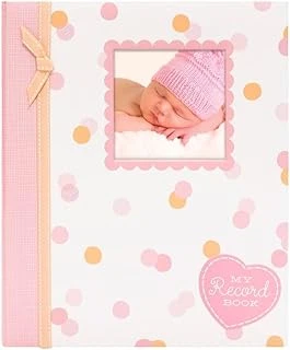 Lil Peach İlk 5 Yıl Bebek Hafıza Kitabı, Kız Bebek Hatıra Defteri, Kilometre Taşı Fotoğraf Günlüğü, Pembe Şeftali Konfeti Polka Noktaları ürün görseli 1