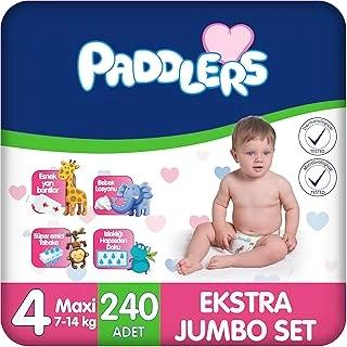Paddlers Bebek Bezi 4 Numara Maxi (7-14 Kg) 240 Adet – Ekstra Set ürün görseli 1