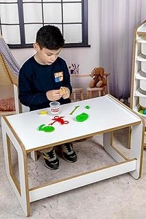 Çocuk Oyun, Aktivite Etkinlik Masası, Beyaz 18Mm 1.Sınıf Mdf (Çekmecesiz) ürün görseli 1