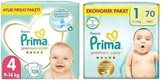 Bebek Bezi Care 4 Beden 126 Adet Maxi Aylık Fırsat Paketi & Bebek Bezi Care 1 Beden 70 Adet Yenidoğan Paket ürün görseli 1