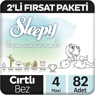 Sleepy Bio 2'Li Fırsat Paketi Bebek Bezi 4 Numara Maxi 82 Adet Cırtlı Bez ürün görseli 1