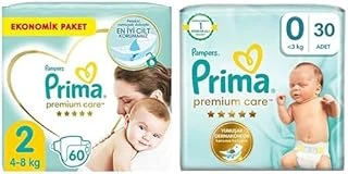 Bebek Bezi Care 2 Beden 60 Adet Mini Paket & Bebek Bezi Care 0 Beden 30 Adet Prematüre Tekli Paket ürün görseli 1