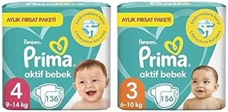 Bebek Bezi Aktif Bebek 4 Numara 136 Adet Aylık Fırsat Paketi & Bebek Bezi Aktif Bebek 3 Numara 156 Adet Aylık Fırsat Paketi ürün görseli 1