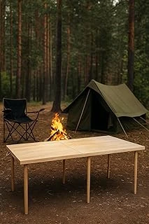 Pratikoutdoor Katlanır Kamp, Piknik Bahçe Masası 70X150 Cm - Ham Naturel Renk ürün görseli 1