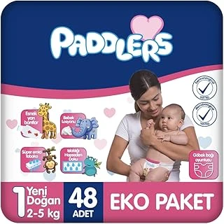 Paddlers Yenidoğan Bebek Bezi 1 Numara (2-5 Kg) 48 Adet – Eko Paket ürün görseli 1
