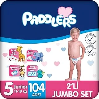 Paddlers Bebek Bezi 5 Numara Junior (11-18 Kg) 104 Adet – 2’Li Set ürün görseli 1