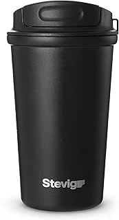 4 Work Flip Open Coffee Mug Çelik Termos 400 Ml Black St-250 ürün görseli 1