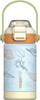 360 Ml Çocuk Termosu Tek Kapak Çift Kullanım Pipetli Rahat İçim Kulplu Paslanmaz Çelik Termos 1104-360Ml Turuncu ürün görseli 1