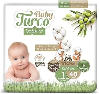 Baby Turco Doğadan 1 Beden Newborn Bebek Bezi (1 X 40 Adet) ürün görseli 1