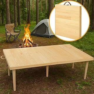 Pratikoutdoor Katlanır Kamp, Piknik Bahçe Masası 55X110 Cm - Ham Naturel Renk ürün görseli 1