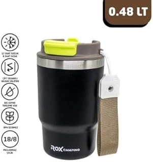 Rox Camping 0193 Pipetli Kahve Termosu 0.48 Lt - Siyah ürün görseli 1