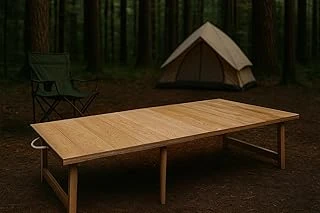 Pratikoutdoor Katlanır Sabit Ayaklı Kamp, Piknik Bahçe Masası 70X120 Cm - Ham Naturel Renk ürün görseli 1