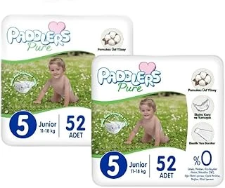Paddlers Pure Bebek Bezi 5 Numara Junior 104 Adet 2'Li Set ürün görseli 1