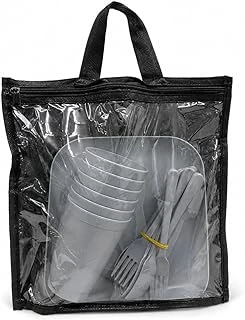 Antrasit Plastik Piknik Seti, 6 Kişilik, 24 Parça, Tabak, Bardak, Kaşık Çatal İçerir, Fermuarlı Çanta Ile ürün görseli 1