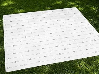 Promosyonca Tek Kullanımlık Piknik Örtüsü, Su Geçirmez, Hafif Taşınabilir, 140X160 Cm (Beyaz Çizgili) ürün görseli 1