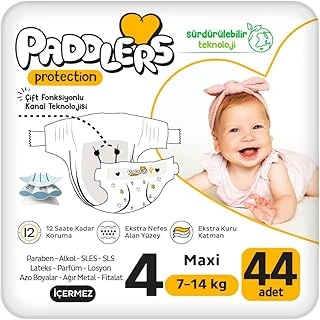 Paddlers Protection Bebek Bezi 4 Numara Maxi (7-14 Kg) 44 Adet – Paket, Maksimum Koruma ürün görseli 1
