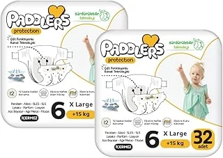 Paddlers Protection Bebek Bezi 6 Numara X-Large (15+ Kg) 64 Adet – 2’Li Set, Maksimum Koruma ürün görseli 1