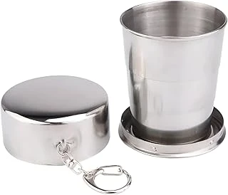 Spelt Katlanır Paslanmaz Çelik 150 Ml Mini Bardak Taşınabilir Kapaklı Kamp Seyahat Anahtarlık ürün görseli 1