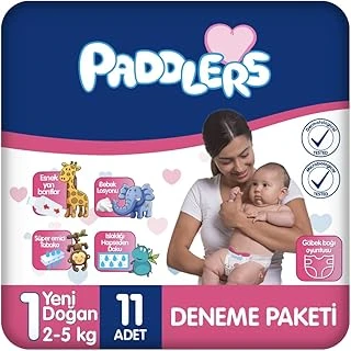 Paddlers Yenidoğan Bebek Bezi 1 Numara (2-5 Kg) 11 Adet – Deneme Paketi, Yumuşak Sızdırmaz ürün görseli 1