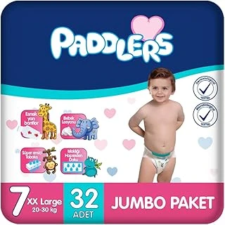 Paddlers Bebek Bezi 7 Numara Xx-Large (20-30 Kg) 32 Adet – Paket, Yüksek Emicilik ürün görseli 1