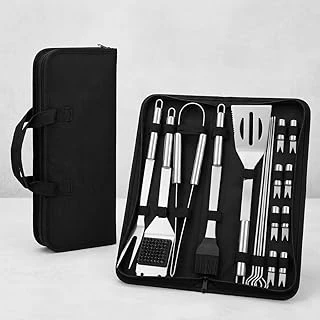 Profesyonel Barbekü Seti 20 Parça Çantalı Paslanmaz Çelik Mangal Maşa Spatula Fırça Şiş 723132 ürün görseli 1