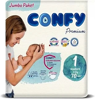 Confy Yenidoğan Bebek Bezi 1 Numara | 2-5 Kg | 70 Adet | Ekonomik Paket ürün görseli 1
