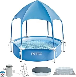 Intex 28209 Gölgelikli Metal Çerçeve Havuz 183 Cm, Su Sporları, Plaj Malzemesi, Şişme Ürün, Yüzme Aksesuarı, Kamp, Dalış, Güvenlik ürün görseli 1