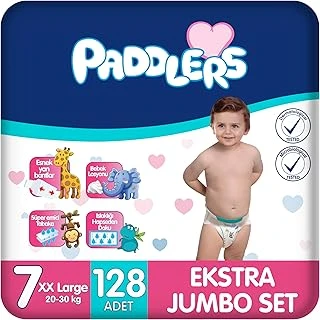 Paddlers Bebek Bezi 7 Numara Xx-Large (20-30 Kg) 128 Adet – Ekstra Set ürün görseli 1